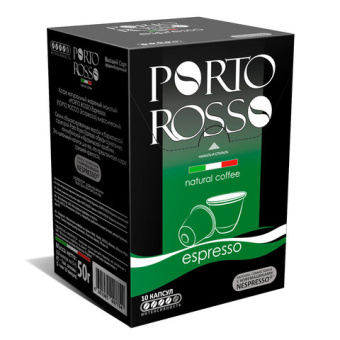 Кофе в капсулах PORTO ROSSO Espresso для кофемашин Nespresso, 10 порций