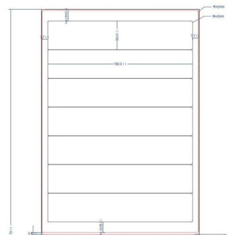 Этикетки самоклеящиеся для папок-рег,192х38мм 7шт.на листеA4 25лист/уп