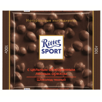 Шоколад Ritter Sport горький цельный орех 100г