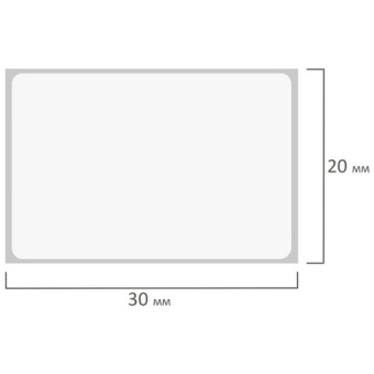 Этикетка ТермоТоп (30х20 мм), 2000 этикеток в ролике, прозрачная подложка из пленки, светостойкость