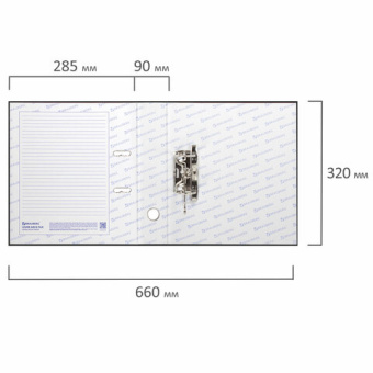 Папка-регистратор ШИРОКИЙ КОРЕШОК 90 мм с покрытием из ПВХ, черная, BRAUBERG, 271835