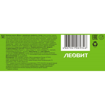 Батончик мюсли Леовит Яблоко с корицей для стройности, (30б/25г) 132351