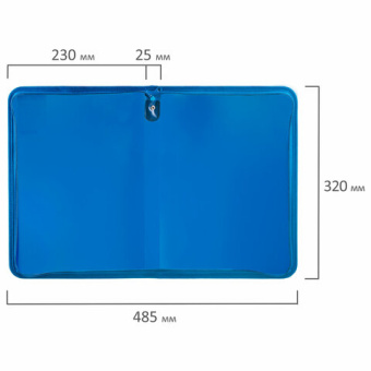 Папка для документов и тетрадей на молнии пластиковая BRAUBERG А4, 320х230 мм, синяя, 271715