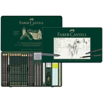 Набор карандашей ч/г Faber-Castell "Pitt Graphite", 26 предметов, заточен., метал. кор.