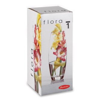 Ваза "Flora", овальная, высота 26 см, стекло, PASABAHCE, 43966