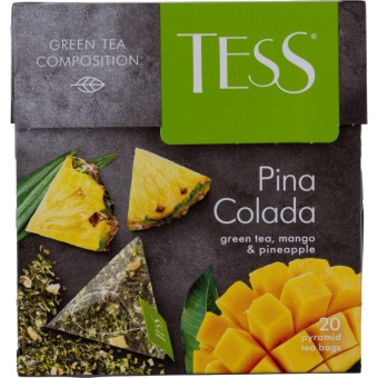 Чай зеленый в пирамидках Tess Pina Colada, 20х1,8гр