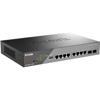 Коммутатор D-Link DSS-200G-10MP/A1A, L2 8x1000Base-T PoE и 2xSFP