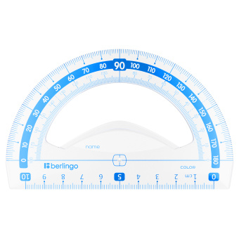 Транспортир 10см, 180° Berlingo "Color", пластиковый, ассорти, европодвес