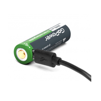 Аккумулятор Li-ion GoPower 18650 3.7V 3000mAh с защитой + USB