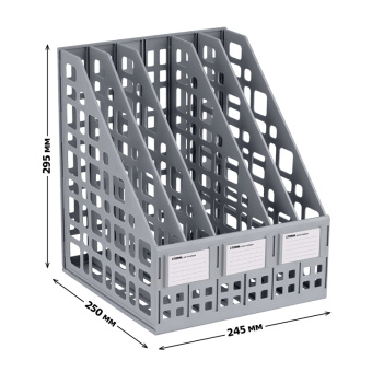 Лоток для бумаг вертикальный СТАММ, сборный, 5 отделений, серый
