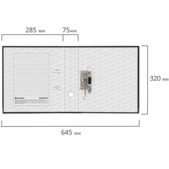 Папка-регистратор BRAUBERG "ECO", 75 мм, черная, 221395