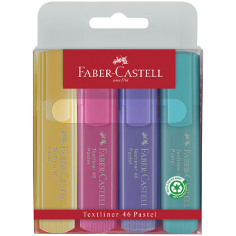 Набор текстовыделителей Faber-Castell "46 Superfluorescent+Pastel" 2 флуоресцентных цв. + 2 пастельн