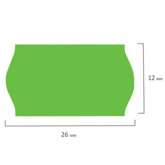 Этикет-лента 26х12 мм, волна, зеленая, комплект 5 рулонов по 800 шт., BRAUBERG, 123579