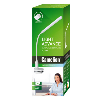 Светильник Camelion KD-793 LED, черн., 4 ур.ярк, сенс.выкл, зажим-струбцина