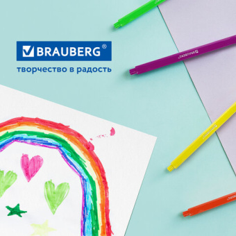 Фломастеры трехгранные 12 цветов, вентилируемый колпачок, BRAUBERG "PREMIUM", ПВХ-упаковка, 152193