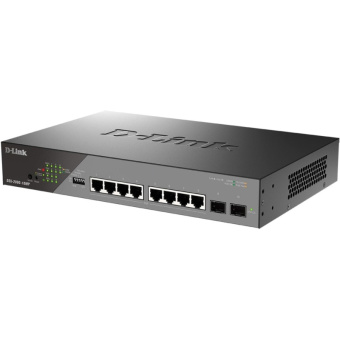 Коммутатор D-Link DSS-200G-10MP/A1A, L2 8x1000Base-T PoE и 2xSFP