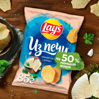 Чипсы картофельные Lay's из печи нежный сыр с зеленью 85 г