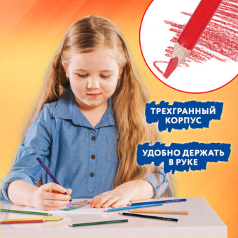 Карандаши цветные BRAUBERG PREMIUM 24 цвета + 2 чернографитных карандаша, трехгранные, грифель 3 мм, 181937